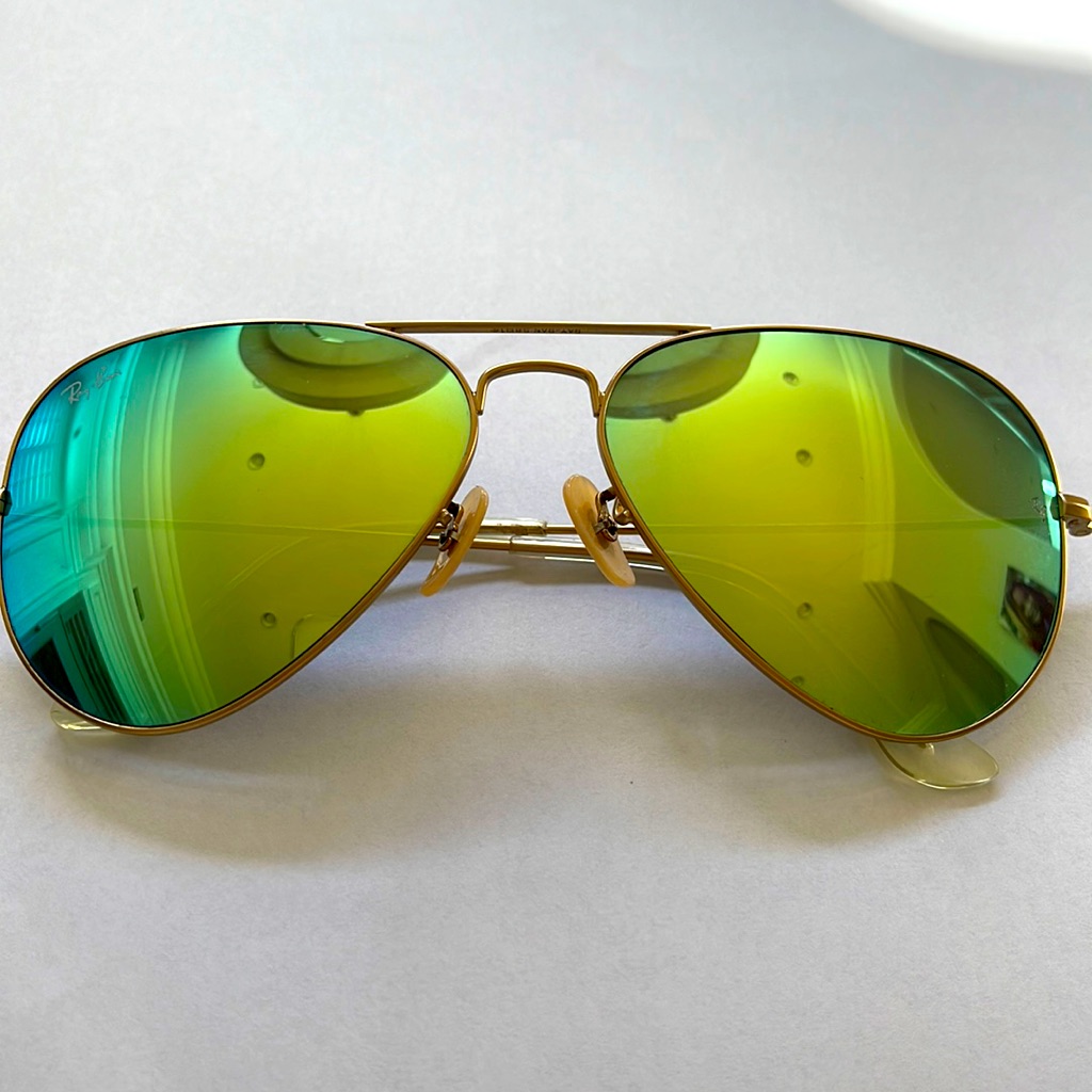 RayBan Mirrored Green Aviator Sunglasses